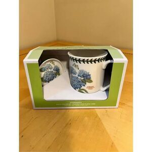 NIB! Portmeirion Mug & Coaster Set Botanical Garden Blue Hydrangea